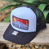 Cactus Alley Red Sky Patch Black White Trucker Cap