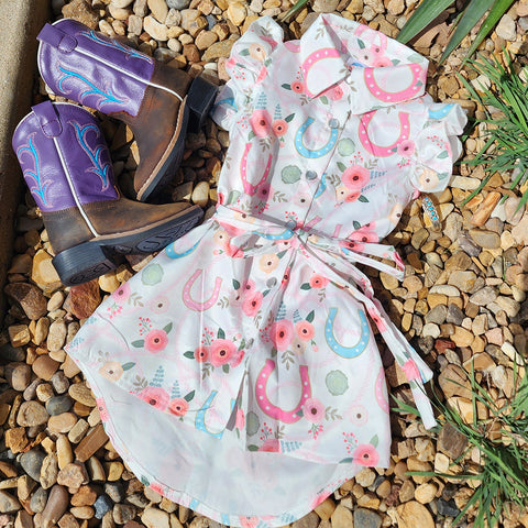Shea Baby Infant/Toddler Floral Horseshoe Dress