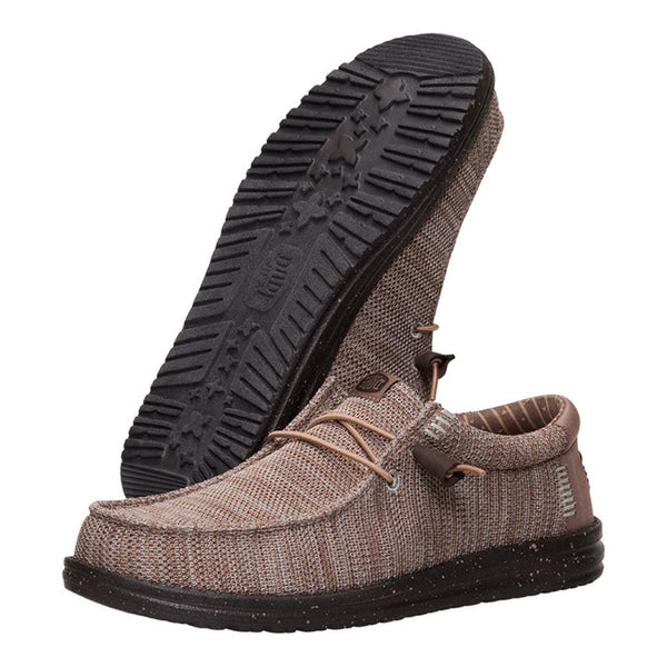 Hey Dude Wally Stretch Sox Deep Taupe & Mole Brown Slip On Shoes