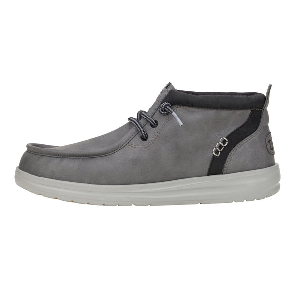 Sox Black Hey Dude Wally Slub Canvas Dark Grey Men's Stretch Canvas