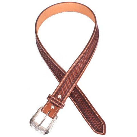 Showman Men's Basketweave Leather Belt