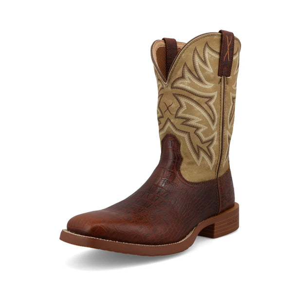 Twisted X Mens Size 8B WRS0006 Leather Steel Toe Square Western Work Barn Boots Twisted X MXW0006 Mens Tech X Work Boot Brown And Orange - A  main image 2