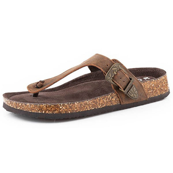Roper Women's Brown Leather Sandals Western Edge, Ltd.