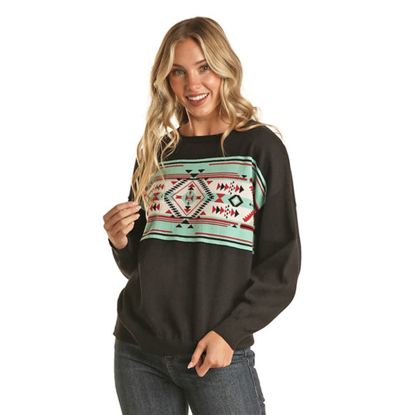 Rock & Roll - Women's Aztec Turtleneck Sweater (BW32T04503) main image 1