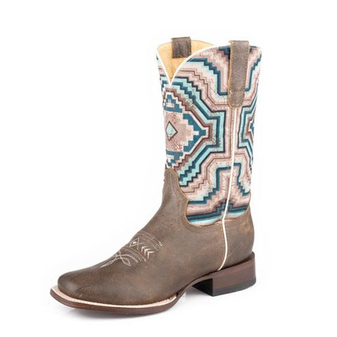 Roper Women's Vintage Brown with Native Design Boots