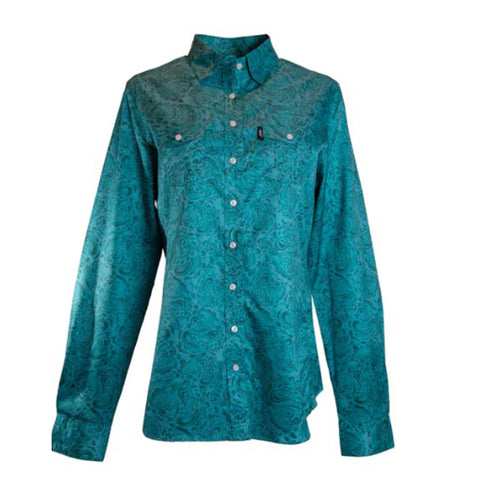 Hooey Teal Floral Sol Competition Shirt