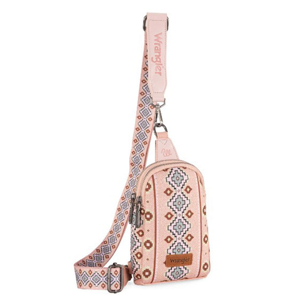 Wrangler Pink Aztec Crossbody Purse display picture 2