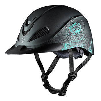 Troxel Rebel Turquoise Rose Helmet