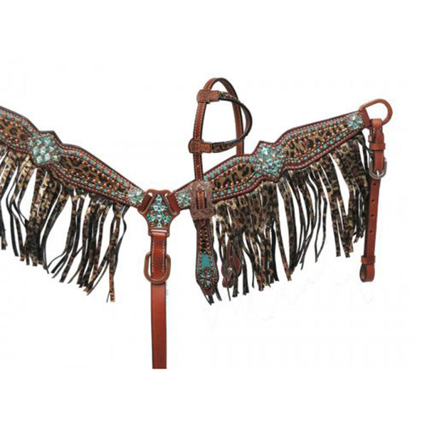 Licol (Halter) En Nylon Showman Noir & Sarcelle - Style Perlé Sud-Ouest