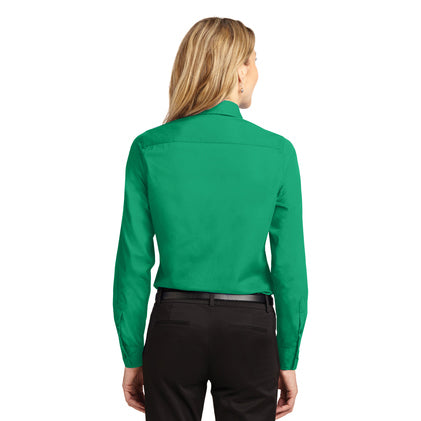 Port Authority Women's COURT GREEN Long Sleeve Easy Care Shirt