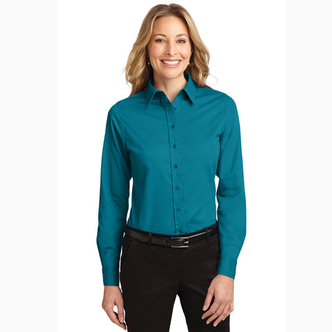Port Authority Women's Teal Green Long Sleeve Shirt