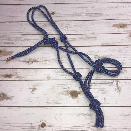 Weaver Blue Orange Lime Rope Halter 