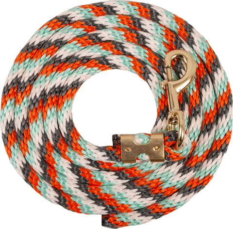 Mustang Poly Lead Rope Orange/Grey/Turquoise