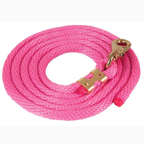 Mustang Pink 9' Poly Lead Rope With Bull Snap 