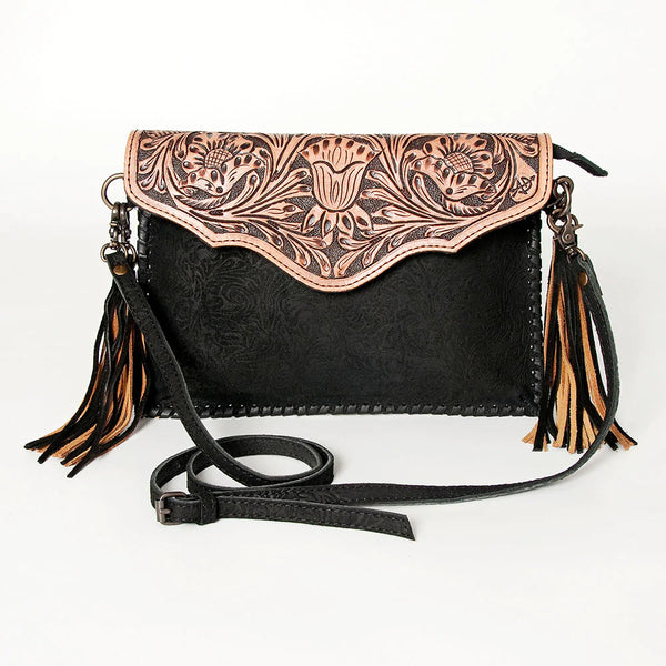 Black Laced Tooled Purse Strap from American Darling
