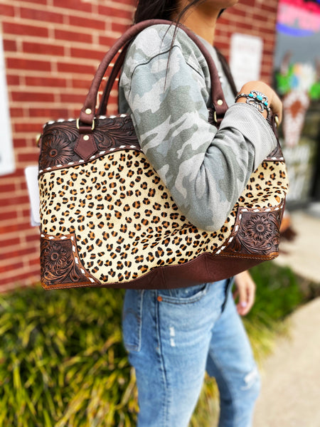 American Darling Leopard Print Drawstring Backpack American Darling Black and White Drawstring Bag main image 4
