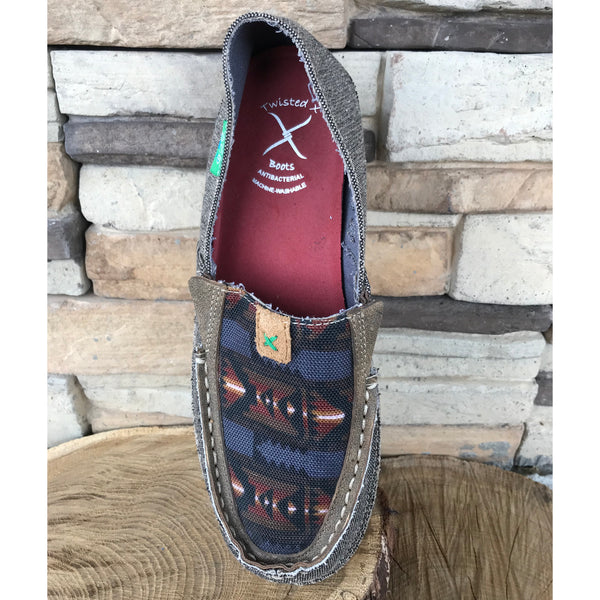 Twisted X Hooey Loafers Mens Size 8 Gray Aztec Geometric Western Slip On Twisted X Hooey Slip On Loafers Gray Aztec Print Casual  main image 2