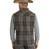 Powder River Charcoal Plaid Wool Vest