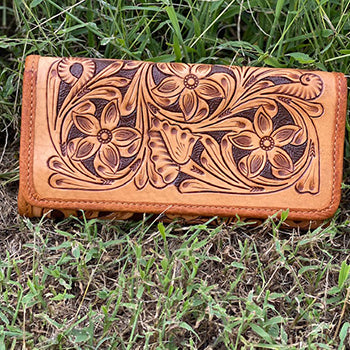 American Darling Fully Tooled Floral Wallet