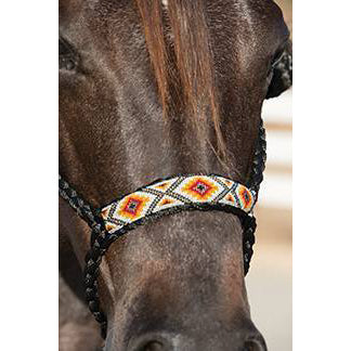 Professional Choice- Black and Orange Beaded Noseband Cowboy Halter