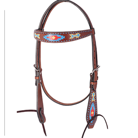 Oxbow Southwest Hand-Painted Browband Headstall