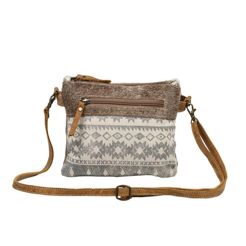 Brown Hide and Aztec Small Cross Body Purse 