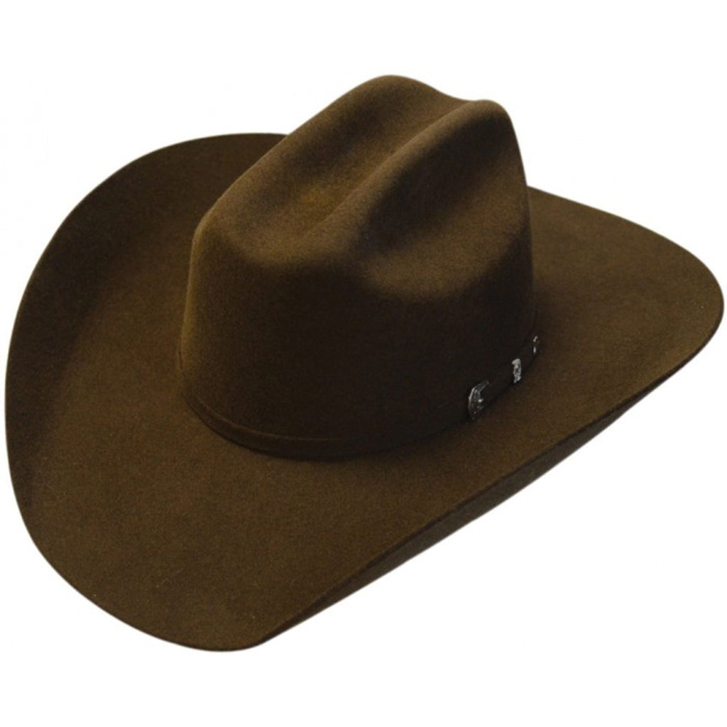 Chocolate brown felt cowboy hat.