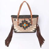 Brown aztec purse with fringe