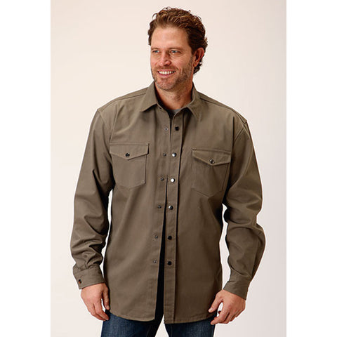 Roper Men's Brushed Tan Button Up