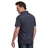 Back View of Model Wearing Roper Longhorn Short Sleeve Snap Shirt