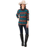 Women's Ombre Aztec Horizontal Stripe Button Down by Roper