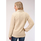 Roper Western Jacket Women's Zip Fleece in Cream Back VIew