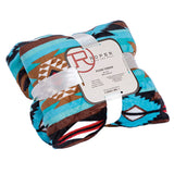 Roper Turquoise Aztec Throw Blanket