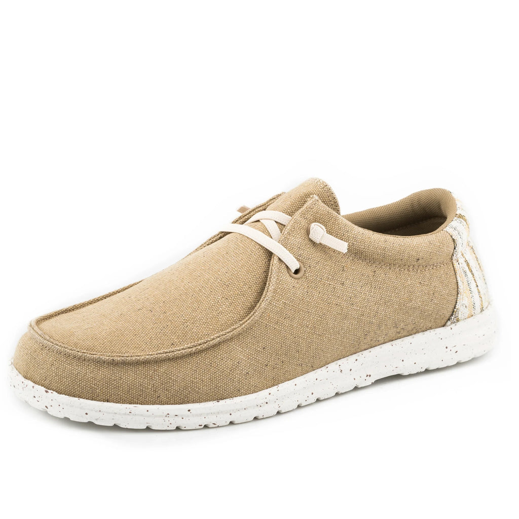 Tan Canvas Multicolored Heel Shoe 