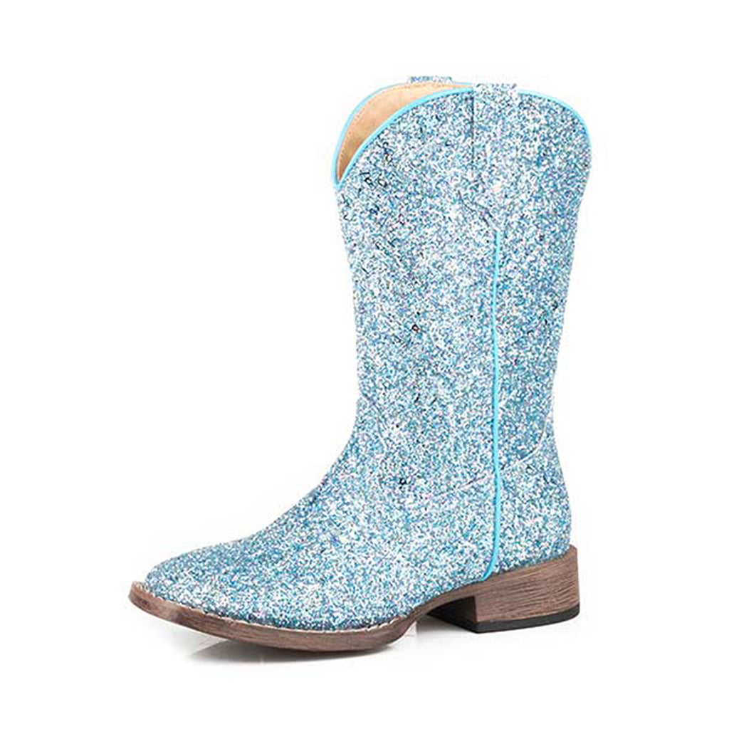 Roper Girl's Multi Blue Glitter Cowboy Boots