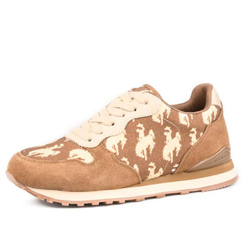 Heel to toe side view of the Brown Giddyup Bronc Shoes