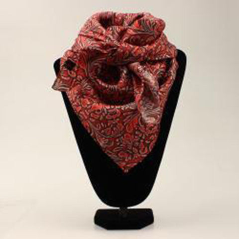 Wild Rag in Red With Floral Designs