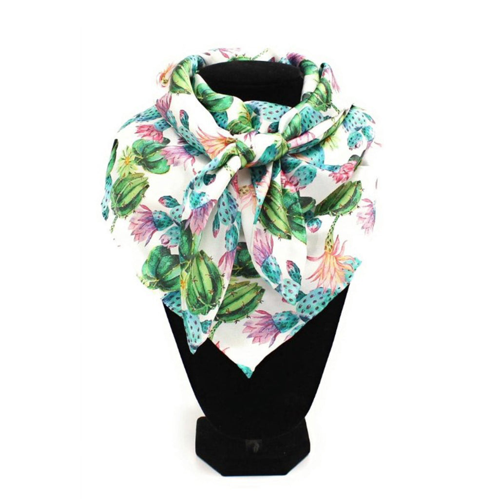 Silk Cactus Print Wild Rag