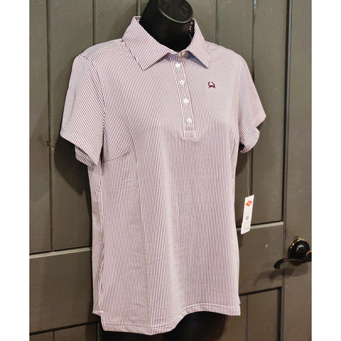 Cinch Women's Short Sleeve Purple Polo