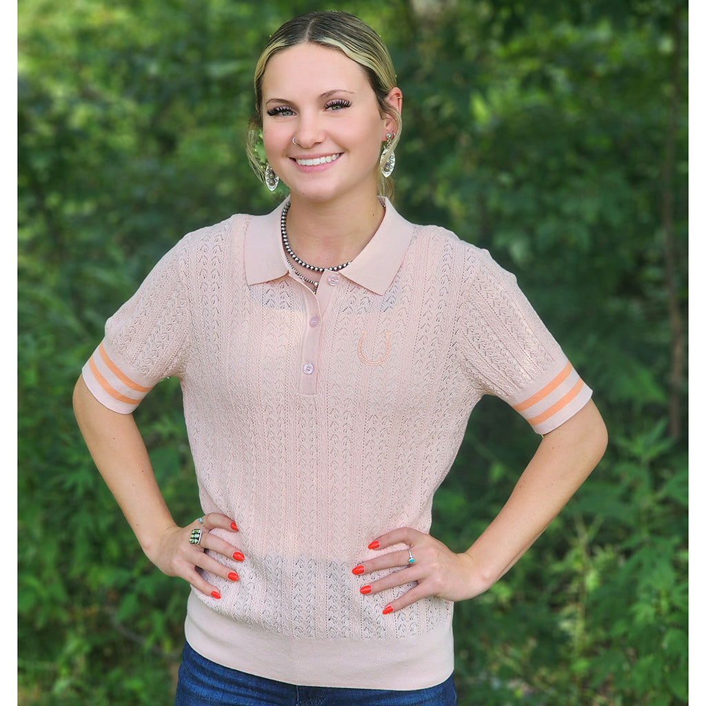 Cruel Denim Women's Pink Knit Polo