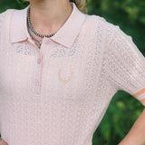 Cruel Denim Women's Pink Knit Polo
