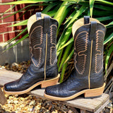 Olathe Black Smooth Ostrich Boots