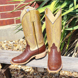 Anderson Bean Tobacco & Metallic Gold Ostrich Boots