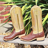 Anderson Bean Tobacco & Metallic Gold Ostrich Boots