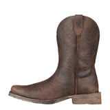 side view of brown boot