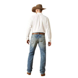 back view - light wash jeans - boot cut