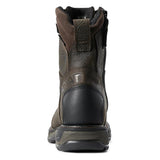 Ariat Bruin Brown WorkHog XT 8 inch Side Zip Waterproof Men's Carbon Toe Work Boots heel view