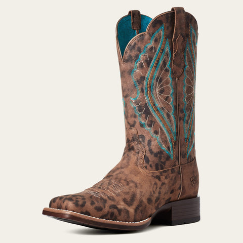Ariat Women's Primetime Leopard Square Toe Western Boots