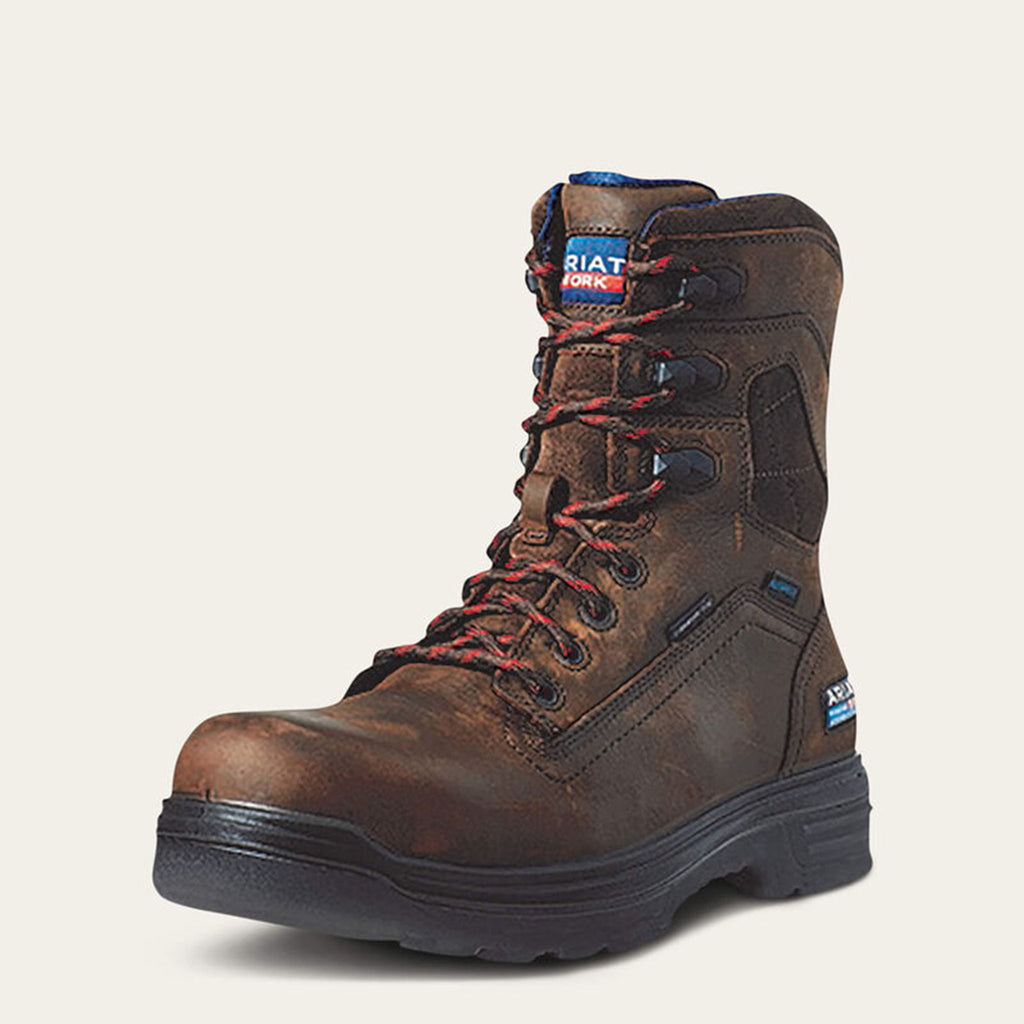 Front and side view of Turbo 8" Waterproof Carbon Toe Work Boot. 