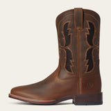 Full side view of Men's Distressed Brown Dash Western Boots.
